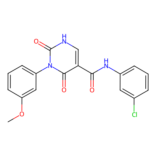 N-(3-chlorophenyl)-3-(3-methoxyphenyl)-2,4-dioxo-1,2,3,4-tetrahydropyrimidine-5-carboxamide structure