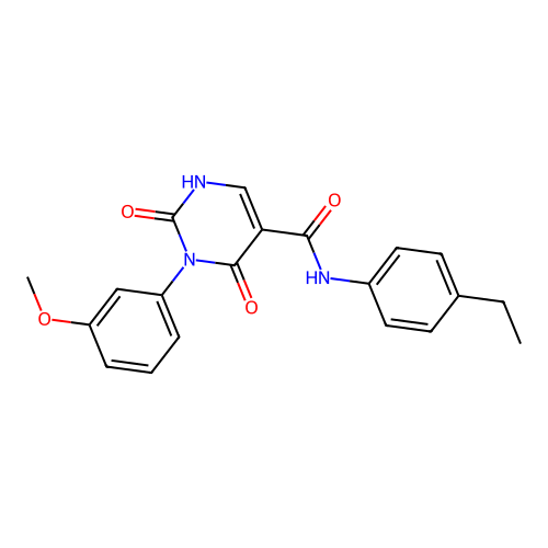 N-(4-ethylphenyl)-3-(3-methoxyphenyl)-2,4-dioxo-1,2,3,4-tetrahydropyrimidine-5-carboxamide structure