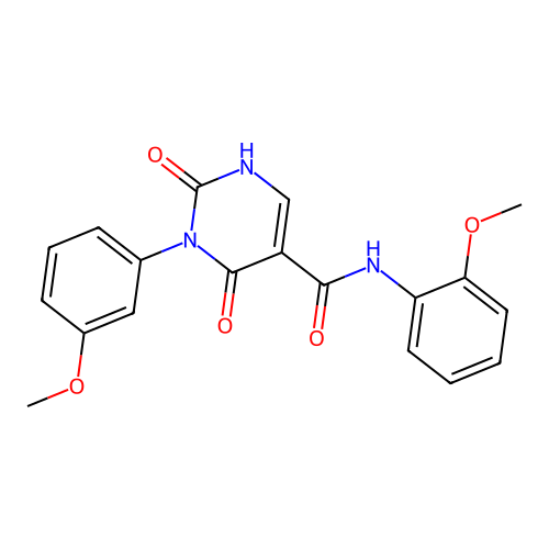 N-(2-methoxyphenyl)-3-(3-methoxyphenyl)-2,4-dioxo-1,2,3,4-tetrahydropyrimidine-5-carboxamide structure