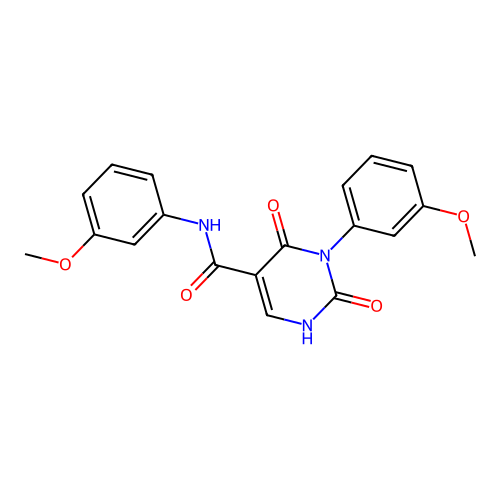 N,3-bis(3-methoxyphenyl)-2,4-dioxo-1,2,3,4-tetrahydropyrimidine-5-carboxamide structure