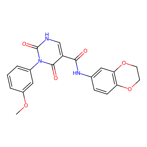 N-(2,3-dihydrobenzo[b][1,4]dioxin-6-yl)-3-(3-methoxyphenyl)-2,4-dioxo-1,2,3,4-tetrahydropyrimidine-5-carboxamide structure