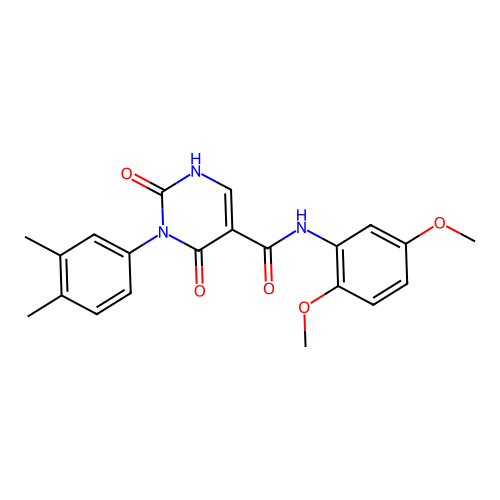 N-(2,5-dimethoxyphenyl)-3-(3,4-dimethylphenyl)-2,4-dioxo-1,2,3,4-tetrahydropyrimidine-5-carboxamide structure