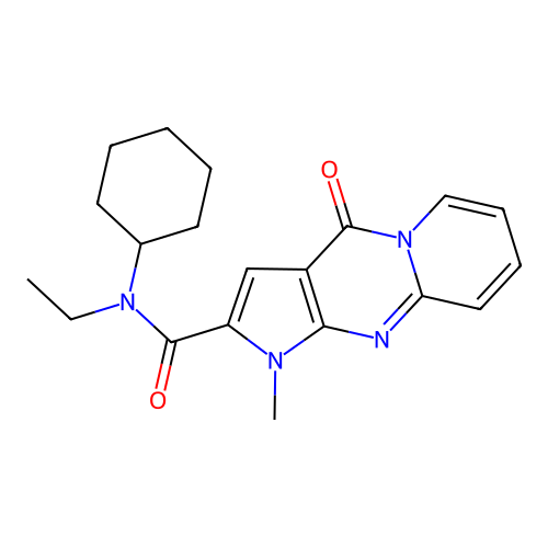 N-cyclohexyl-N-ethyl-1-methyl-4-oxo-1,4-dihydropyrido[1,2-a]pyrrolo[2,3-d]pyrimidine-2-carboxamide structure