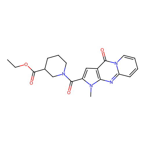 ethyl 1-{6-methyl-2-oxo-1,6,8-triazatricyclo[7.4.0.0^{3,7}]trideca-3(7),4,8,10,12-pentaene-5-carbonyl}piperidine-3-carboxylate structure