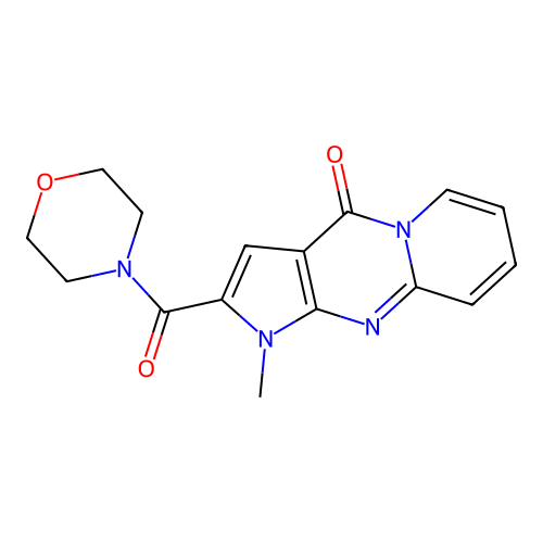1-methyl-2-(morpholine-4-carbonyl)pyrido[1,2-a]pyrrolo[2,3-d]pyrimidin-4(1H)-one structure