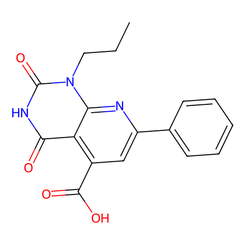 2,4-dioxo-7-phenyl-1-propyl-1H,2H,3H,4H-pyrido[2,3-d]pyrimidine-5-carboxylic acid structure