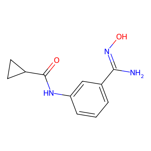N-[3-(N'-hydroxycarbamimidoyl)phenyl]cyclopropanecarboxamide structure