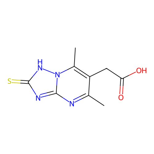 2-{5,7-Dimethyl-2-sulfanyl-[1,2,4]triazolo[1,5-a]pyrimidin-6-yl}acetic acid structure