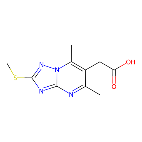 2-[5,7-dimethyl-2-(methylsulfanyl)-[1,2,4]triazolo[1,5-a]pyrimidin-6-yl]acetic acid structure