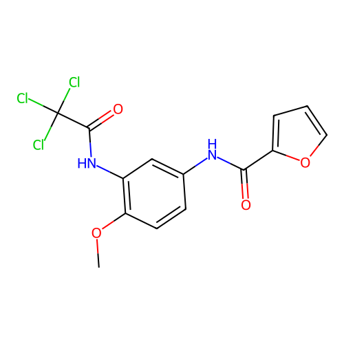 N-{4-methoxy-3-[(trichloroacetyl)amino]phenyl}furan-2-carboxamide structure