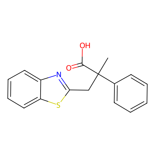 3-(1,3-Benzothiazol-2-yl)-2-methyl-2-phenylpropanoic acid structure