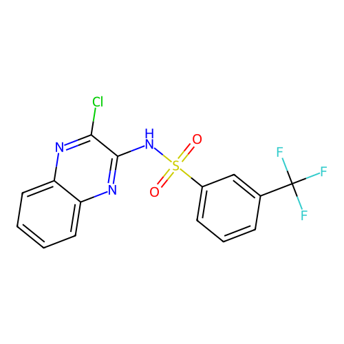 N-(3-chloroquinoxalin-2-yl)-3-(trifluoromethyl)benzenesulfonamide structure