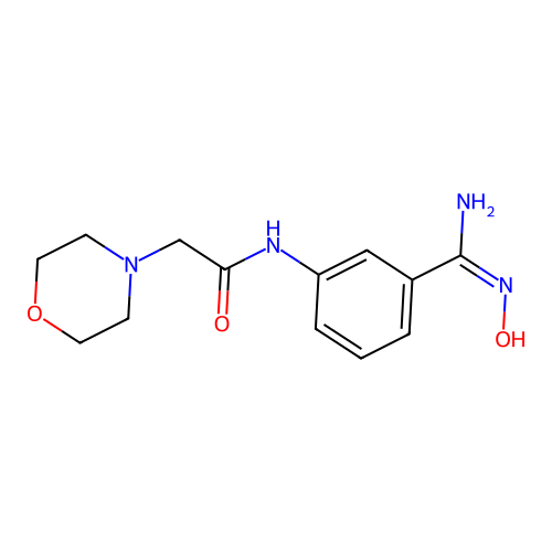 N-[3-[(E)-N'-hydroxycarbamimidoyl]phenyl]-2-morpholin-4-ylacetamide structure