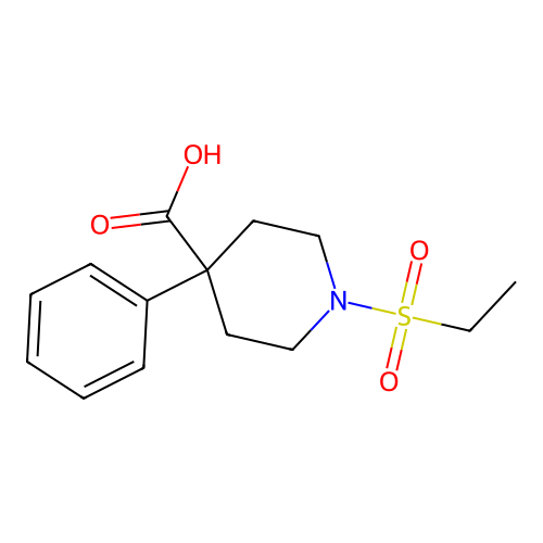 1-(Ethanesulfonyl)-4-phenylpiperidine-4-carboxylic acid structure
