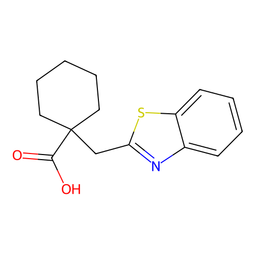 1-(2-Benzothiazolylmethyl)cyclohexanecarboxylic acid structure