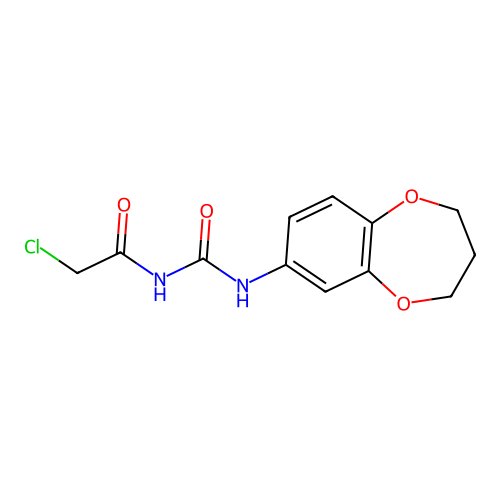 3-(2-chloroacetyl)-1-(3,4-dihydro-2H-1,5-benzodioxepin-7-yl)urea structure