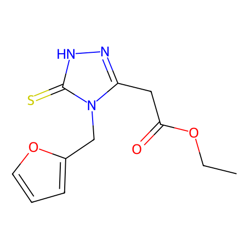 ethyl 2-[4-(furan-2-ylmethyl)-5-sulfanyl-4H-1,2,4-triazol-3-yl]acetate structure