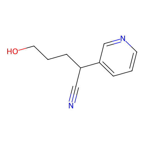 5-Hydroxy-2-pyridin-3-ylpentanenitrile structure