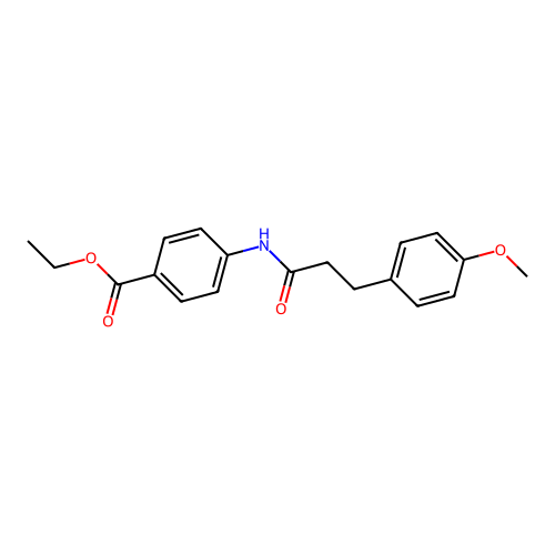 Ethyl 4-{[3-(4-methoxyphenyl)propanoyl]amino}benzoate structure