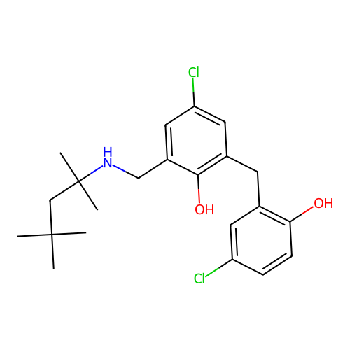 4-Chloro-2-[(5-chloro-2-hydroxyphenyl)methyl]-6-{[(2,4,4-trimethylpentan-2-yl)amino]methyl}phenol structure