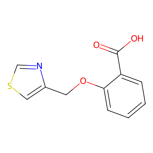2-((1,3-Thiazol-4-yl)methoxy)benzoic acid structure