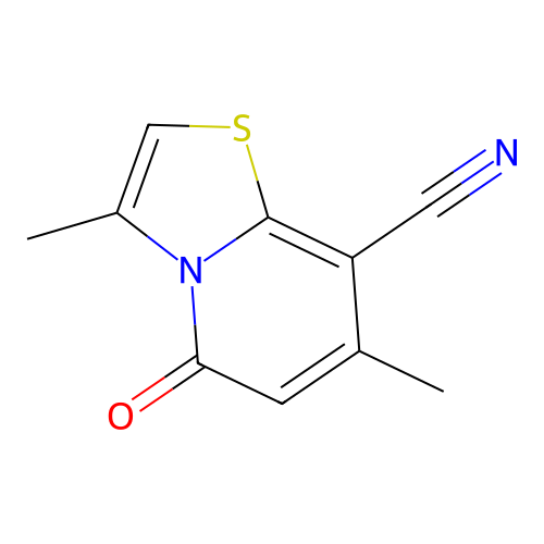 3,7-dimethyl-5-oxo-5H-[1,3]thiazolo[3,2-a]pyridine-8-carbonitrile structure