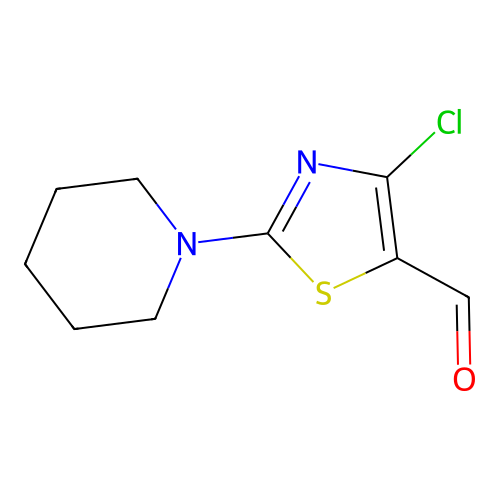 4-Chloro-2-(1-piperidino)-5-thiazolecarboxaldehyde structure