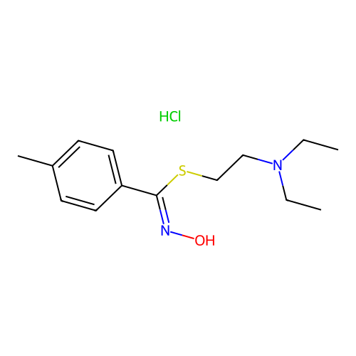 2-(diethylamino)ethyl N-hydroxy-4-methylbenzenecarboximidothioate;hydrochloride structure