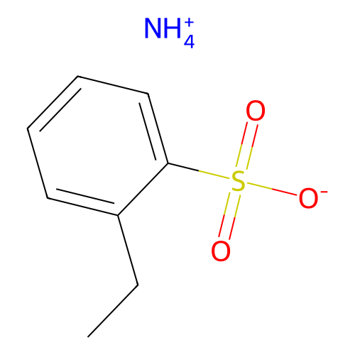 Benzenesulfonic acid, ethyl-, ammonium salt (1:1) structure