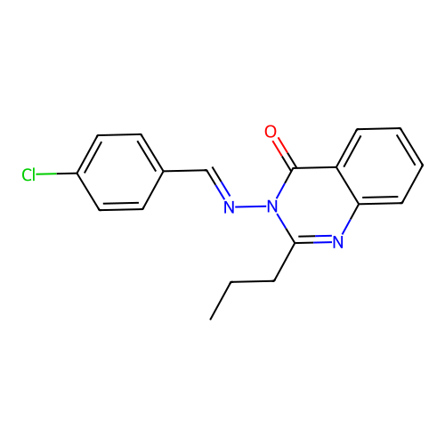 3-{[(4-Chlorophenyl)methylidene]amino}-2-propylquinazolin-4(3H)-one structure