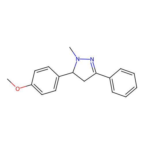1H-Pyrazole, 4,5-dihydro-5-(4-methoxyphenyl)-1-methyl-3-phenyl- structure