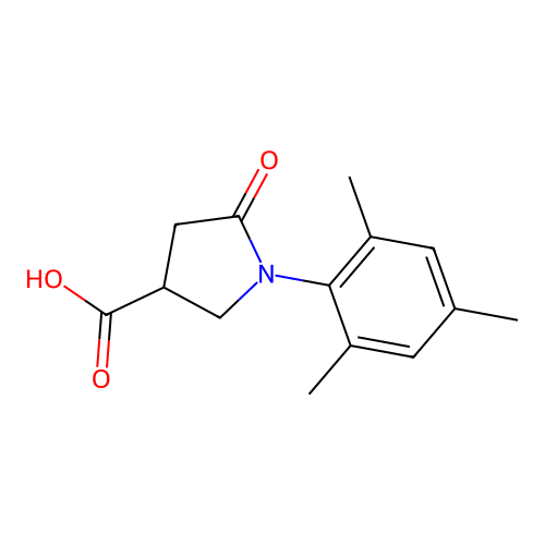 5-Oxo-1-(2,4,6-trimethylphenyl)pyrrolidine-3-carboxylic acid structure