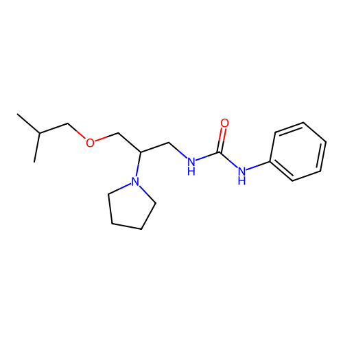Urea, N-(3-(2-methylpropoxy)-2-(1-pyrrolidinyl)propyl)-N'-phenyl- structure
