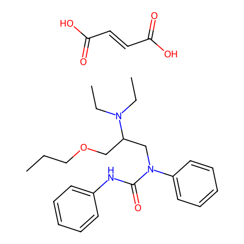 Urea, N-(2-(diethylamino)-3-propoxypropyl)-N,N'-diphenyl-, (E)-2-butenedioate structure