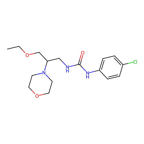 Urea, N-(4-chlorophenyl)-N'-(3-ethoxy-2-(4-morpholinyl)propyl)- structure
