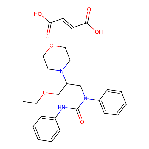 Urea, N-(3-ethoxy-2-(4-morpholinyl)propyl)-N,N'-diphenyl-, (E)-2-butenedioate structure