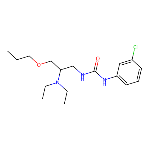 Urea, N-(3-chlorophenyl)-N'-(2-(diethylamino)-3-propoxypropyl)- structure