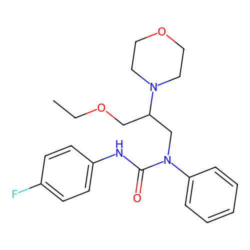 Urea, N'-(3-ethoxy-2-(4-morpholinyl)propyl)-N'-(4-fluorophenyl)-N-phenyl- structure