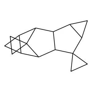 Dispiro(cyclopropane-6,1'-pentacyclo(6.3.1.0(2,7).0(3,5).0(9,11))-dodecane-12,1''-cyclopropane) structure