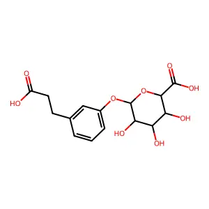3-(2-carboxyethyl)phenyl beta-D-glucopyranosiduronic acid structure