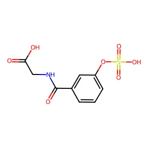 Acetic acid, 2-((3-sulfooxybenzoyl)amino)- structure
