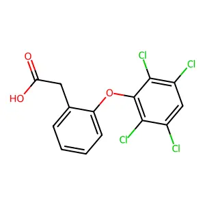Acetic acid, (2-(2,3,5,6-tetrachlorophenoxy)phenyl)- structure