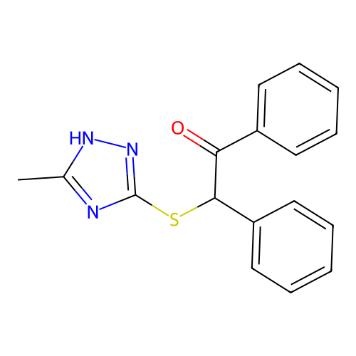 2-[(5-methyl-4H-1,2,4-triazol-3-yl)sulfanyl]-1,2-diphenylethanone structure