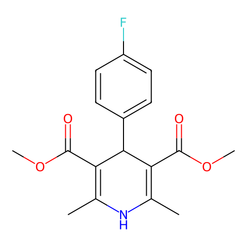 Dimethyl 4-(4-fluorophenyl)-2,6-dimethyl-1,4-dihydropyridine-3,5-dicarboxylate structure