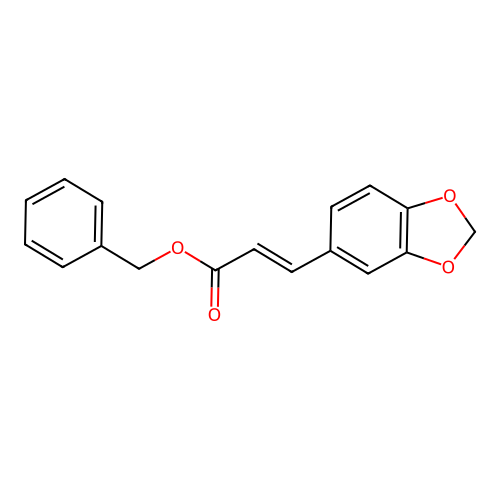 Benzyl (2E)-3-(2H-1,3-benzodioxol-5-yl)prop-2-enoate structure