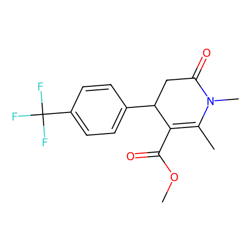 methyl 1,2-dimethyl-6-oxo-4-[4-(trifluoromethyl)phenyl]-1,4,5,6-tetrahydropyridine-3-carboxylate structure