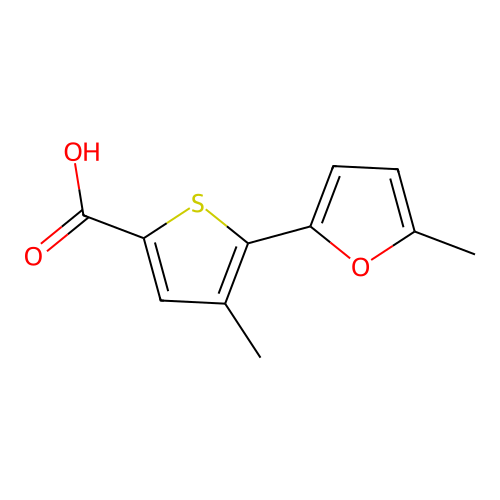 4-Methyl-5-(5-methylfuran-2-yl)thiophene-2-carboxylic acid structure