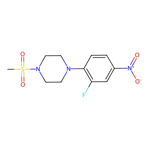 1-(2-Fluoro-4-nitrophenyl)-4-(methylsulfonyl)piperazine structure