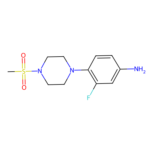 3-Fluoro-4-[4-(methylsulfonyl)piperazino]aniline structure
