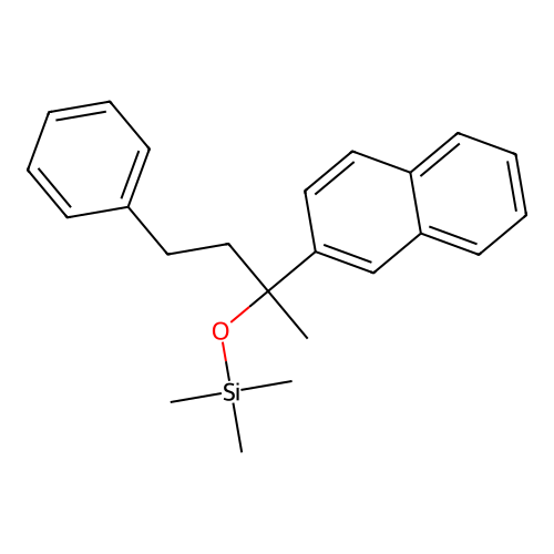 Trimethyl{[2-(naphthalen-2-yl)-4-phenylbutan-2-yl]oxy}silane structure